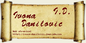 Ivona Danilović vizit kartica